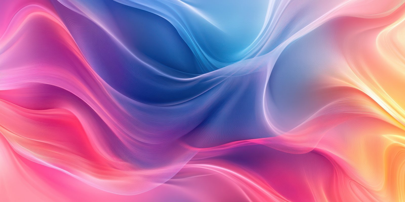 Colorful abstract waves blend harmoniously in a vibrant display of light and motion across the canvas